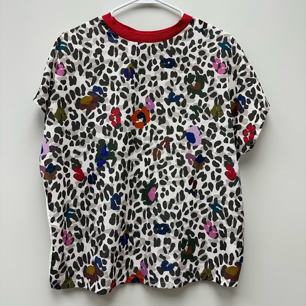 Ted Baker Multicolor Leopard Print Short Sleeve Top - Picture 4 of 6